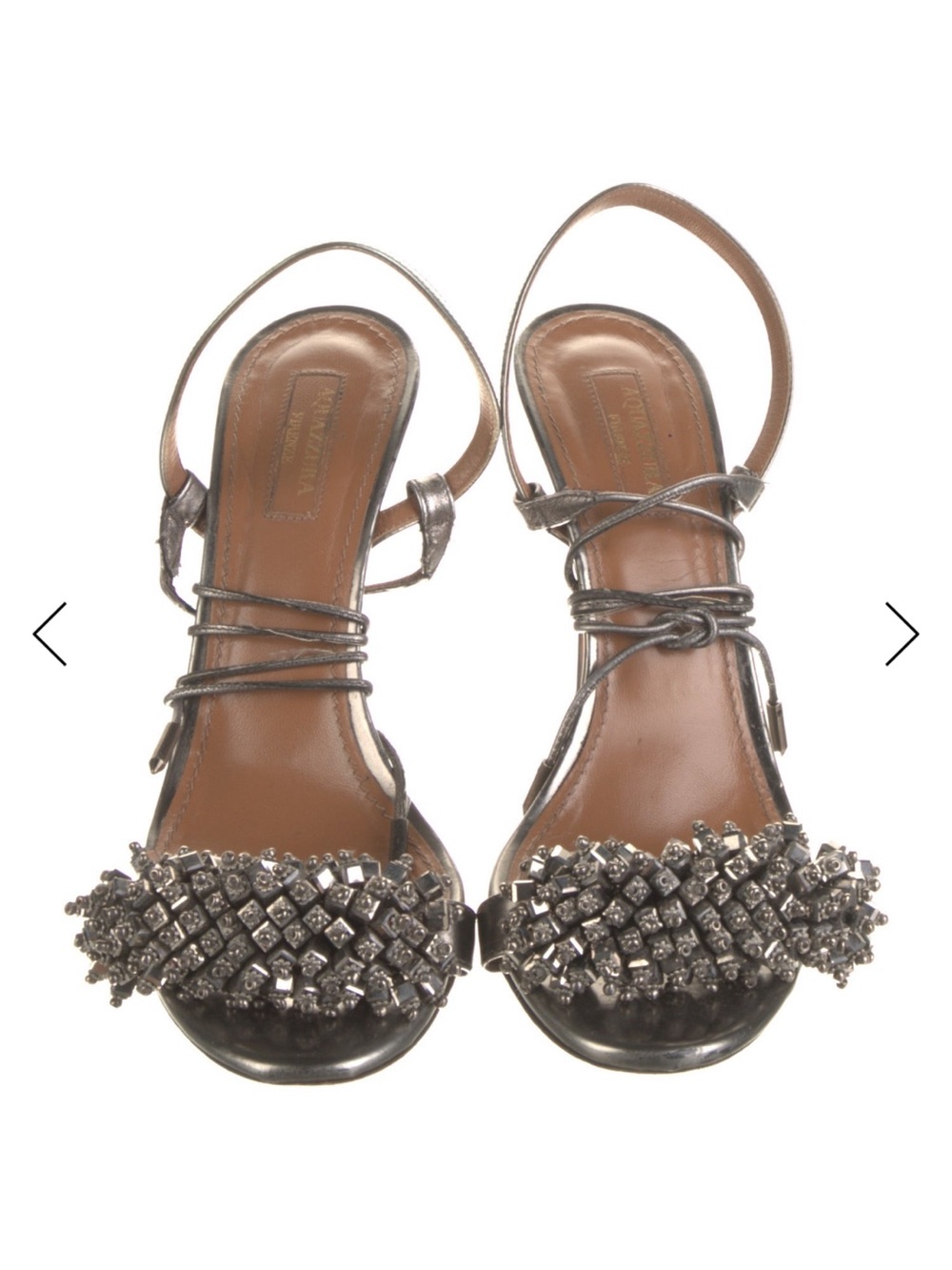 Aquazzura silver metallic size 38 - Picture 3 of 5